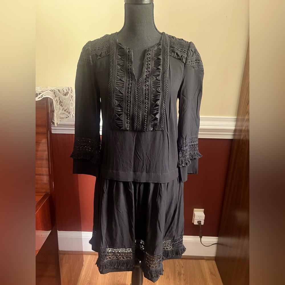 Tuckernuck Fringe Drop Waist Pippa Dress Small